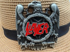 Antiqued Silver Eagle Music Rock Band Belt Buckle
