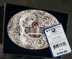 Montana Silversmiths® Silver Engraved Gold Trim « R » Initial Belt Buckle NEW