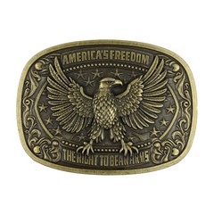 America&rsquo;s Freedom 2nd Amendment Eagle Belt Buckle Antique Bronze Fits 1.5&Prime; Belts