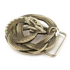 German silver belt buckle Ouroboros, World Serpent, Scandinavian, Nordic, Celtic