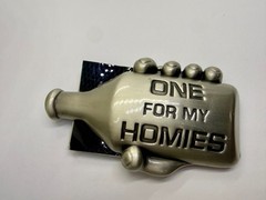 One For My Homies Bottle Novelty Cutout Silver Moon Belt Buckle New With Tags