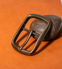 40mm Men Vintage Brass Tone Plated Western Leathercraft Center Bar Belt Buckle