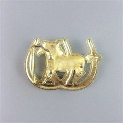 Antique Bronze Plated Horse Horseshoe Belt Buckle Boucle de Ceinture