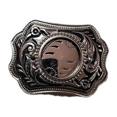 New Vintage Western Silver Engraved Belt Buckle Floral Scroll Cowboy Ornate NWOT