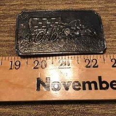 Vintage VTG 1974 Stagecoach Covered Wagon Wyoming Arts Belt Buckle