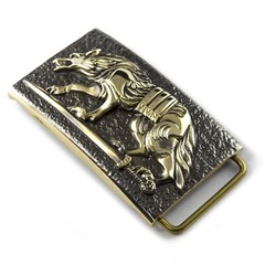 Belt buckle « Werewolf », Military brass belt buckle; Wolf buckle,