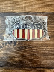 USA Shield Eagle Belt Buckle Stars and Stripes -Victory and Liberty on Shield