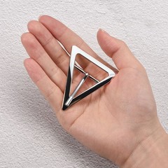 4Pcs 1.3&Prime; Single Prong Belt Buckle Triangle Center Bar Buckles for Belt, White