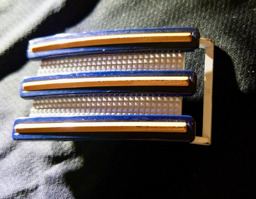 Adidas Orange And Blue Belt Buckle Three Stripes Sports Golf Activewear