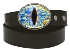 Blue Cat Eyeball Belt Buckle – Animal Taxidermy Cosplay Handmade Buckle -36-E