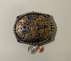 Nice 2010 Metal Belt Buckle, IHSRA, Queen, Crown, Silver and Brass, Horse, Bob