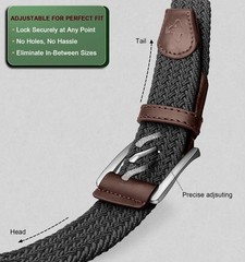 BULLIANT Belt for Men 36&Prime;-40&Prime;Waist Adjustable, 2pack-black/Deep Brown1354