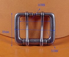 Double Pin Roller Prong Pin Belt Buckle Fits 40MM Tongue Leather Belts Straps