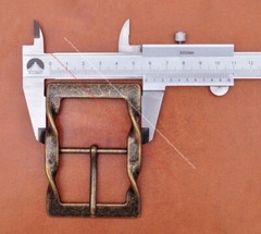 Vintage Retro Brass Leathercraft Twist Center Bar Leather Belt Buckle Inner 40mm