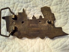 BBB Baron Solid Brass Train Engine Railroad Belt Buckle Vintage 1978 4.25×2.25&Prime;