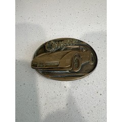 Vintage Corvette Brass belt buckle Award Design Metals