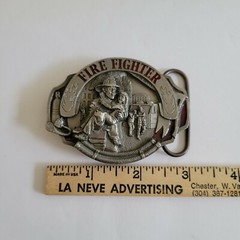 Firefighter Belt Buckle American Heros Oregon Made USA Vintage 1988