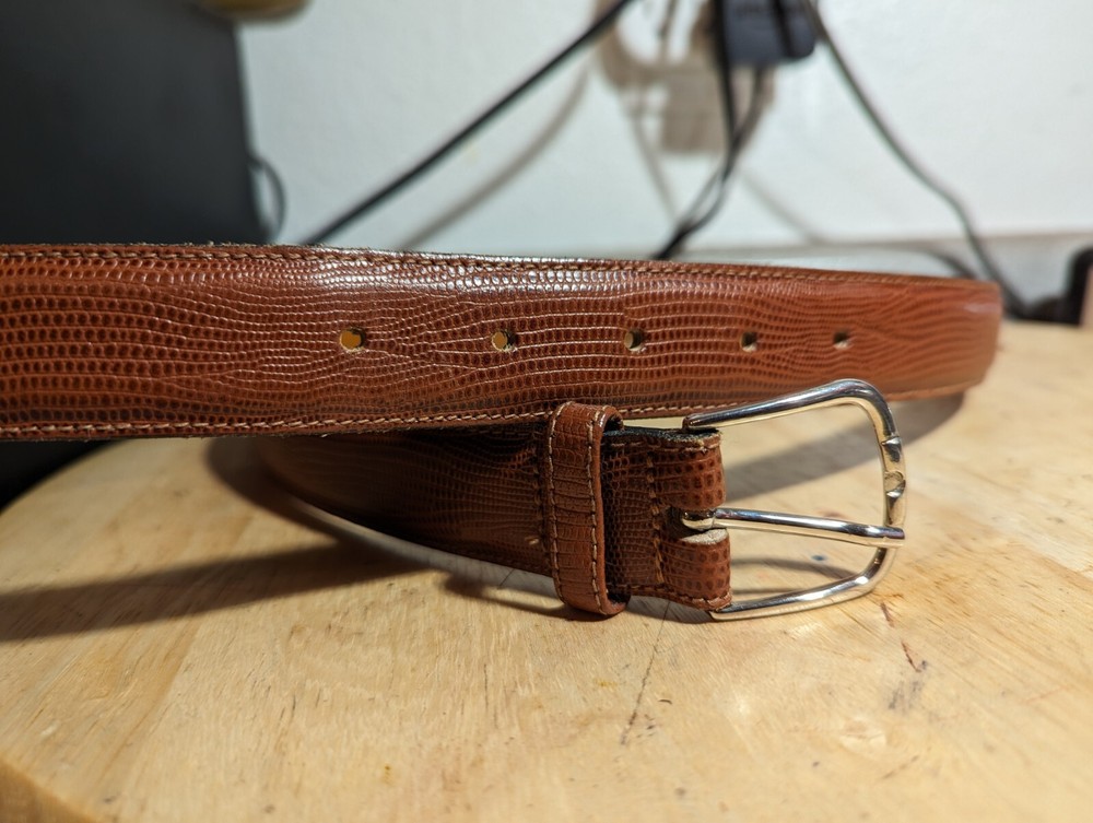 Douglas Men&rsquo;s Leather Belt Sz 34 Brown Tan Made In France Rare New!