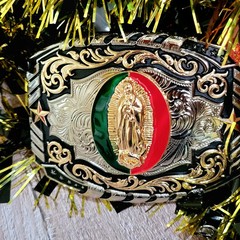 Guadalupe Virgin Mary Belt Buckle Western Style Hebilla Vaquera Con Virgen