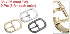 9Pcs, 0.7&Prime; Single Prong Metal Roller Pin Belt Buckles Black/Silver/Light Gold
