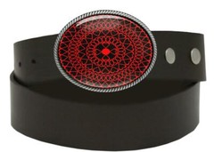 Hearts Belt Buckle – Love Mandala Handmade Oval Unisex Buckle – 710