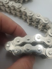 Vintage 1970s Japan D.I.D.40 Motorcycle Chain Belt Etched Buckle 32&Prime; Stainless