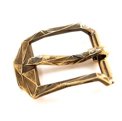 Brass belt buckle Ice, pin type, Ukrainian low poly frame type belt buckle