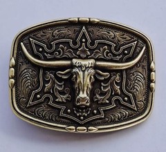 Western Cowboy Zinc Alloy Belt Buckle Classic Bull Head Belt Buckle