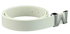 ALAKA Leather Mens Length 110cm * Width 3.3cm (43.3 » * 1.3 »), Antique White