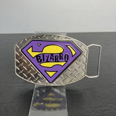 Superman Bizarro Reversible Spin Flip Belt Buckle DC Comics Diamond Plate Metal