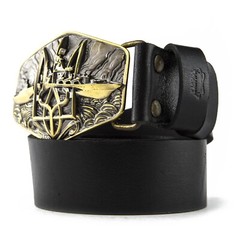 Warship done! solid brass belt buckle, ukrainian trident, russian combat ship