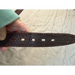 Duluth Leather Belt Mens 44 Brown Braided Solid Brass Boho Western Country