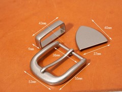 38mm Western stainless Single Prong End Bar Leathercraft Belt Buckle 3 Pcs Set