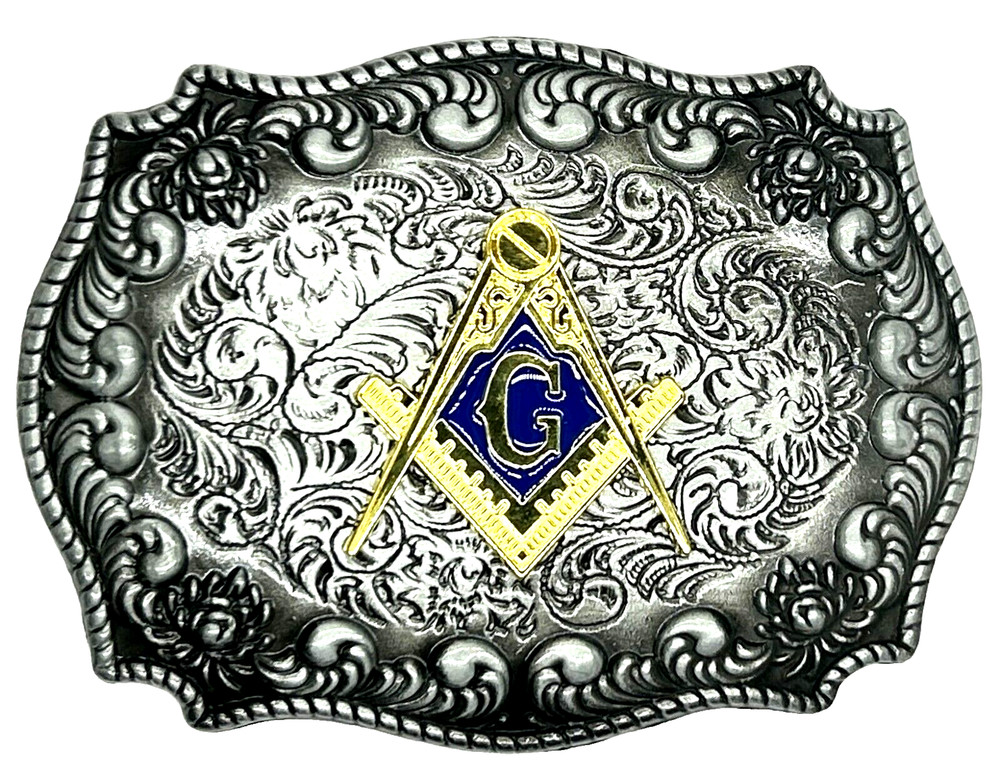 Golden Mason Freemason Masonic Enameled Belt Buckle New