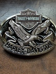 Harley-Davidson Men&rsquo;s Eagle Wing Over America Belt Buckle, Antique Nickel Finish