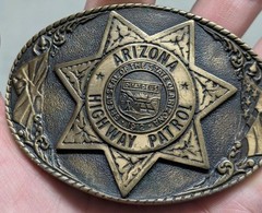 vintage ARIZONA belt buckle CREATIVE CASTINGS custom cast BRASS bronze WESTERN