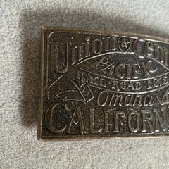 Union & Central Pacific RR Line Omaha California Belt Buckle Dark Finish