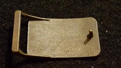 Awesome Vintage collectible TFS Leather on Metal Belt Buckle