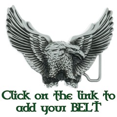 Flying Eagle Belt Buckle Cowboy Western Indian American Eagle Pewter Finish