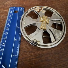 Vintage Iron Cross Spinner Belt Buckle Chrome Gold Two Tone Y2K Industrial Rave