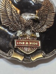 Vtg Belt Buckle Metal Eagle 1984 Lacqured Ride Made In USA Motorcycle 10811