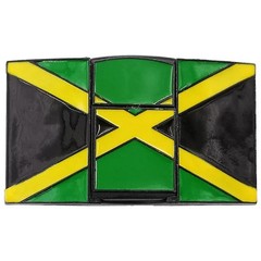 Jamaica Jamaican Flag Refillable Flip Top Lighter in a Belt Buckle Combo