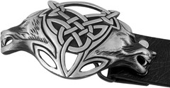 Men Gothic Funny Lovely Celtic Wild Wolf Fox Double Head Belt Buckle