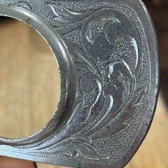 Men&rsquo;s Western Silver Tone Floral Engraved Metal Frame Belt Buckle Fits 1.5&Prime;