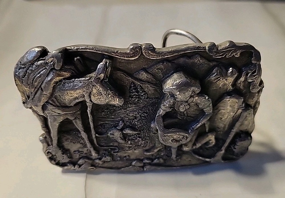 Gold Miner Prospector 3D Pewter Siskiyou ~Arroyo Grande~Belt Buckle Co. 1981
