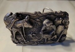 Gold Miner Prospector 3D Pewter Siskiyou ~Arroyo Grande~Belt Buckle Co. 1981