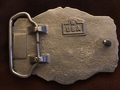 *** Southern Pacific Santa Fe Metal/Enamel Belt Buckle