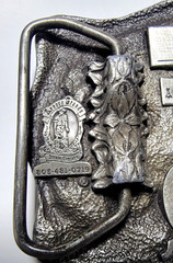 Arroyo Grande Belt Buckle Square Dancing #339 1985 Pewter 3.25&Prime;x2 5/8&Prime; Fit 1.75