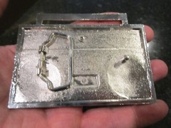MUSIC BOOM BOX THEME BELT BUCKLE COVERED IN CRYSTALS HEAVY GW-17