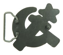 Soviet Union Russia Hammer and Sickle Enamel Metal Belt Buckle
